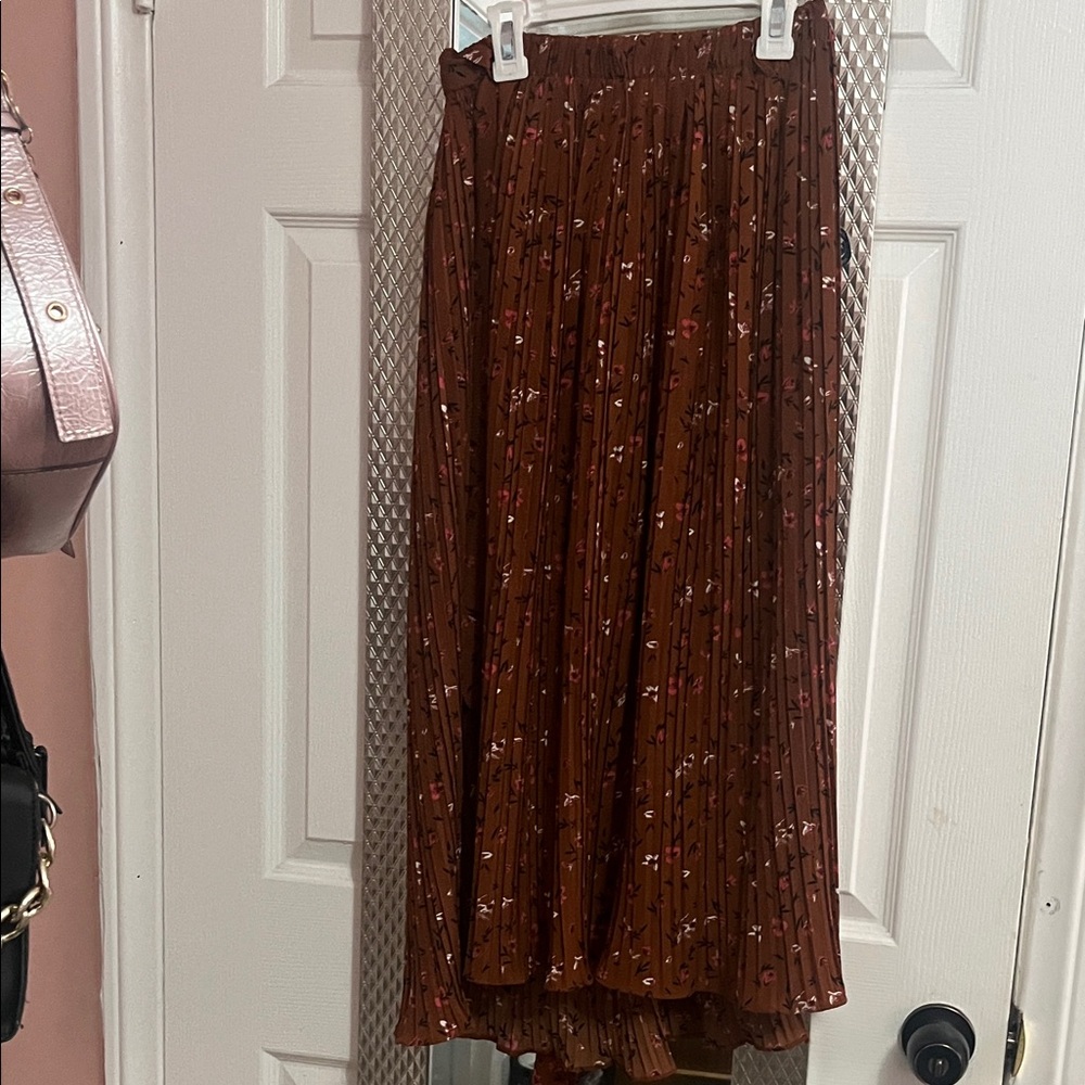 Alice Blue Brown Floral Midi Skirt